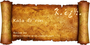Kala Áron névjegykártya